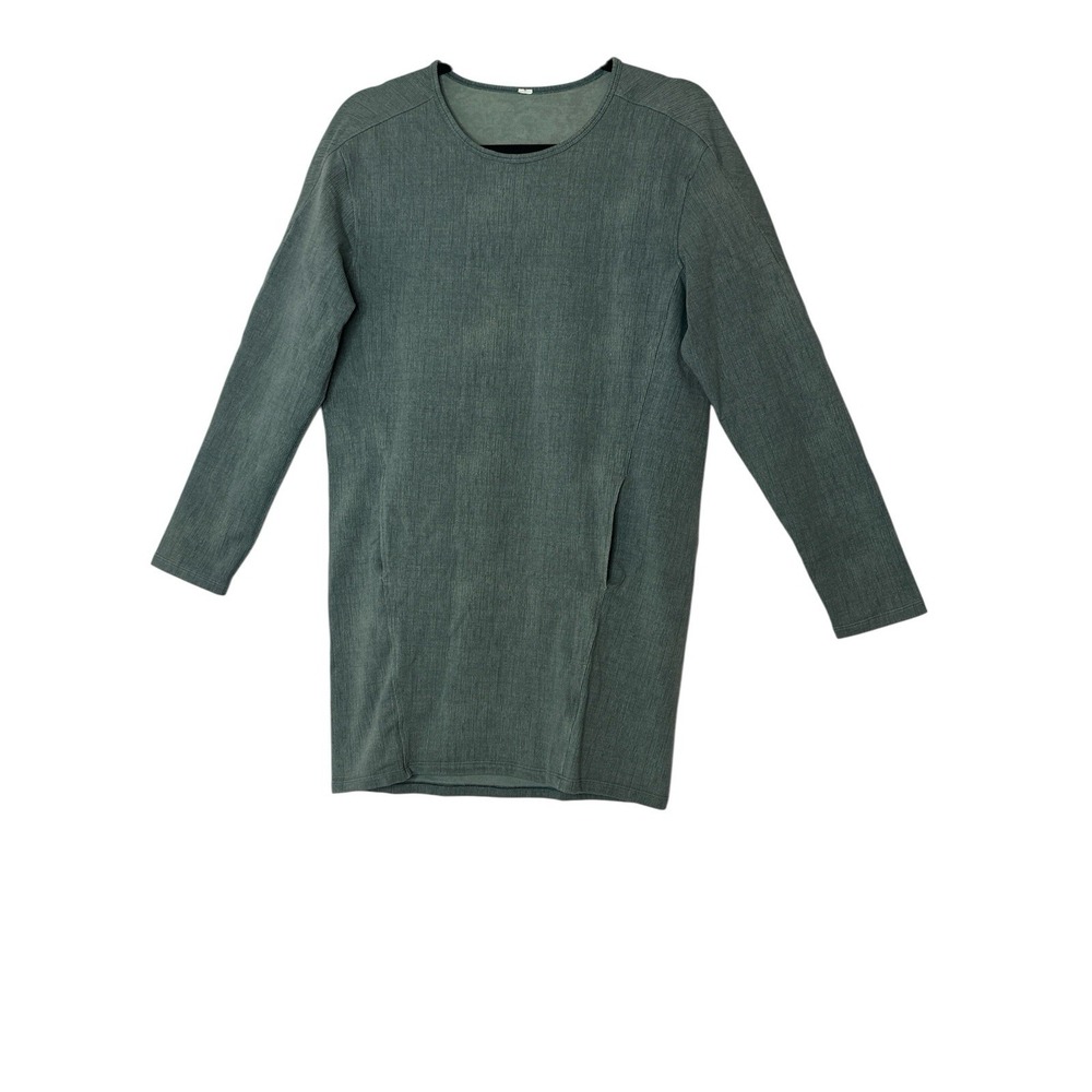 Lululemon Comme To Cozy Dress Women's Size 10 Textured Green Stretch Long Sleeve - Picture 2 of 7